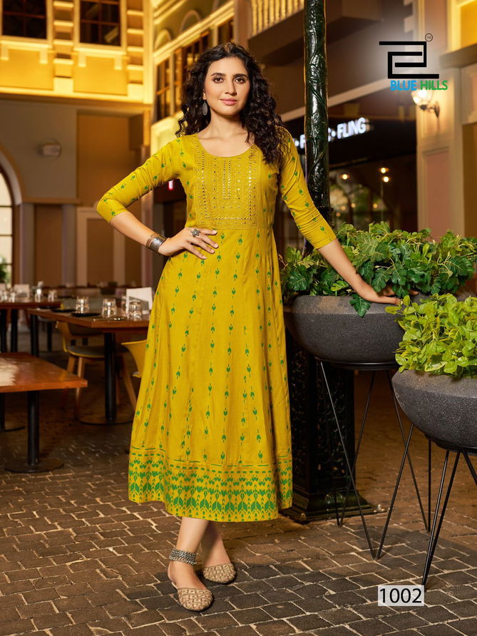 Zudio By Blue Hills Rayon Embroidery Anarkali Kurti Suppliers In India
